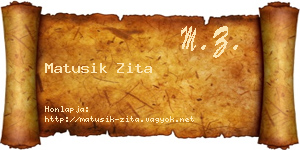 Matusik Zita névjegykártya