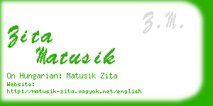 zita matusik business card